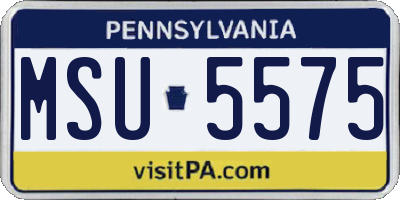 PA license plate MSU5575