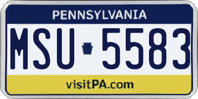 PA license plate MSU5583
