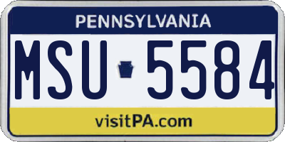 PA license plate MSU5584