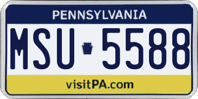 PA license plate MSU5588