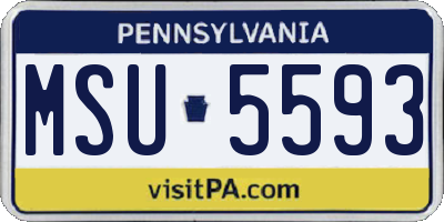 PA license plate MSU5593