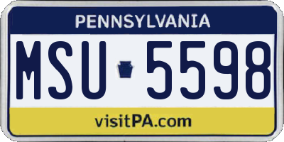 PA license plate MSU5598