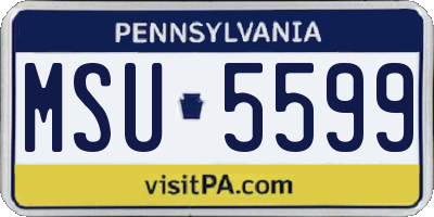 PA license plate MSU5599