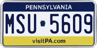PA license plate MSU5609