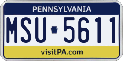PA license plate MSU5611