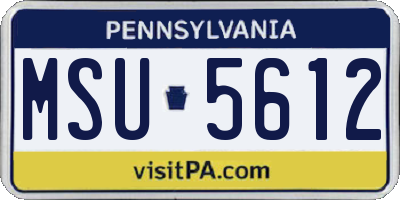 PA license plate MSU5612