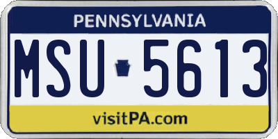 PA license plate MSU5613