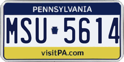 PA license plate MSU5614