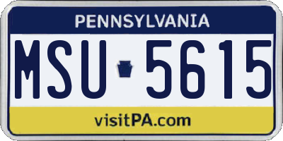 PA license plate MSU5615