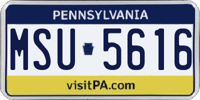 PA license plate MSU5616