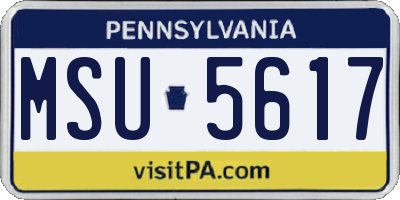 PA license plate MSU5617