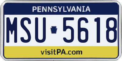 PA license plate MSU5618