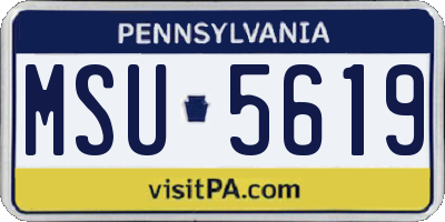 PA license plate MSU5619