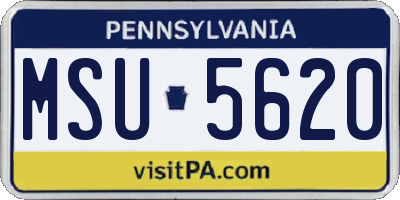 PA license plate MSU5620
