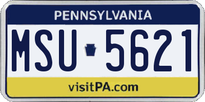 PA license plate MSU5621
