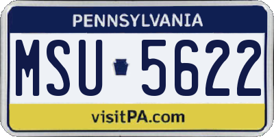 PA license plate MSU5622