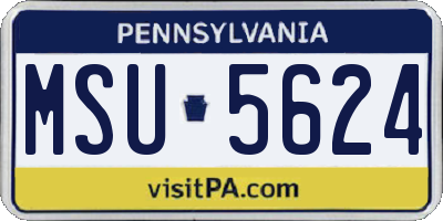 PA license plate MSU5624