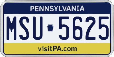 PA license plate MSU5625