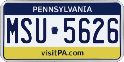 PA license plate MSU5626