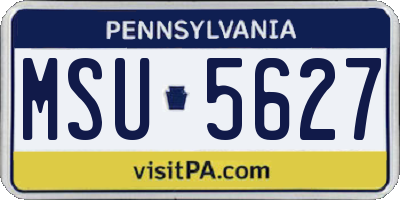 PA license plate MSU5627