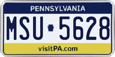 PA license plate MSU5628