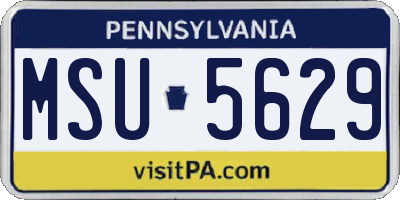 PA license plate MSU5629