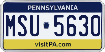 PA license plate MSU5630