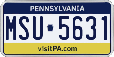 PA license plate MSU5631