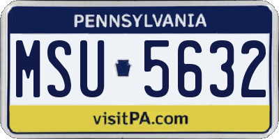 PA license plate MSU5632