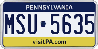 PA license plate MSU5635