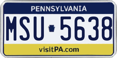 PA license plate MSU5638