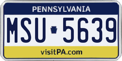 PA license plate MSU5639