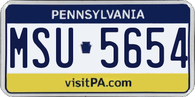 PA license plate MSU5654