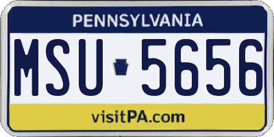 PA license plate MSU5656