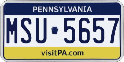 PA license plate MSU5657