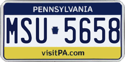 PA license plate MSU5658