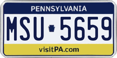 PA license plate MSU5659