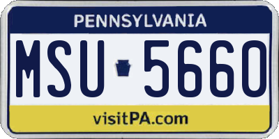 PA license plate MSU5660