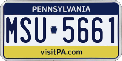 PA license plate MSU5661