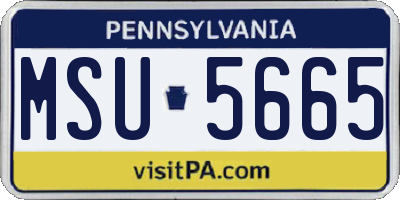 PA license plate MSU5665
