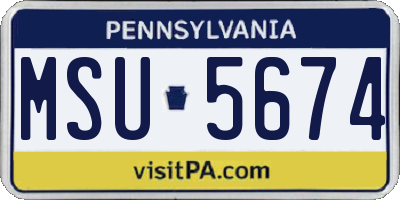 PA license plate MSU5674