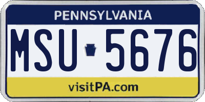 PA license plate MSU5676