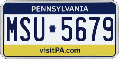 PA license plate MSU5679