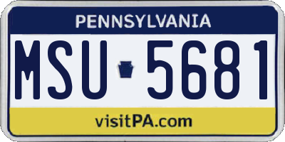 PA license plate MSU5681