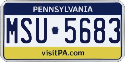 PA license plate MSU5683