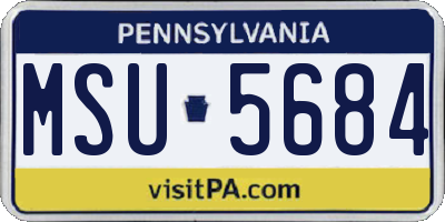 PA license plate MSU5684