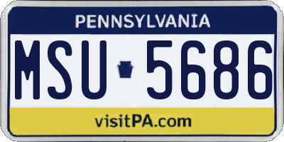 PA license plate MSU5686