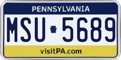 PA license plate MSU5689
