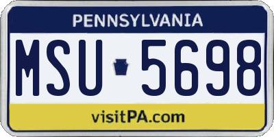 PA license plate MSU5698