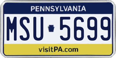 PA license plate MSU5699